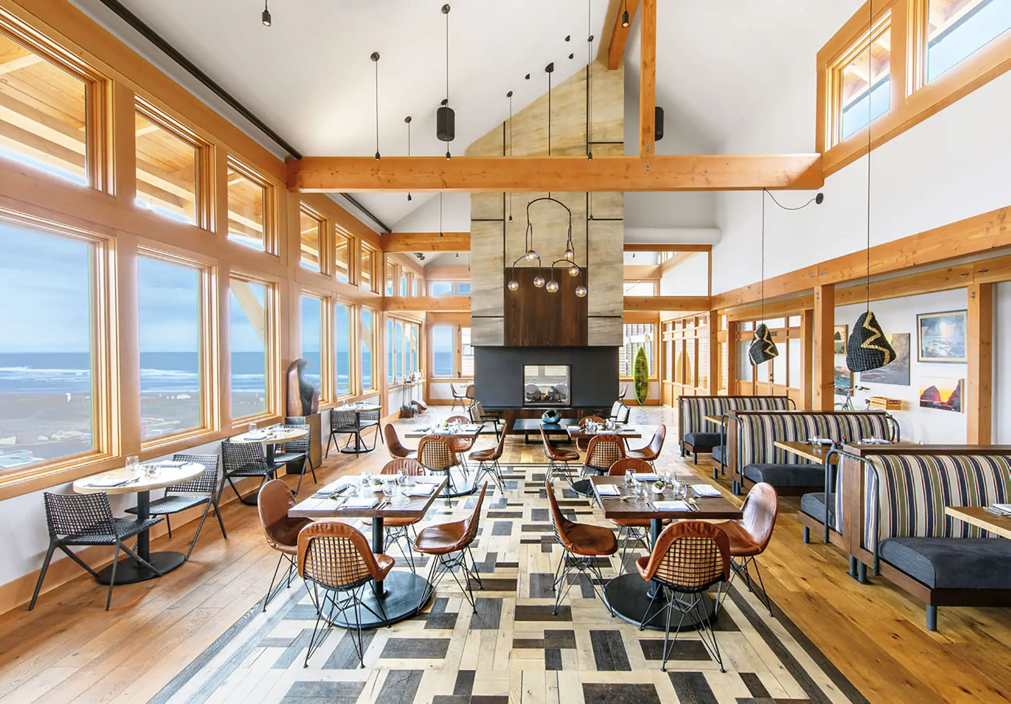 Headlands Meridian Dining Room set up for service